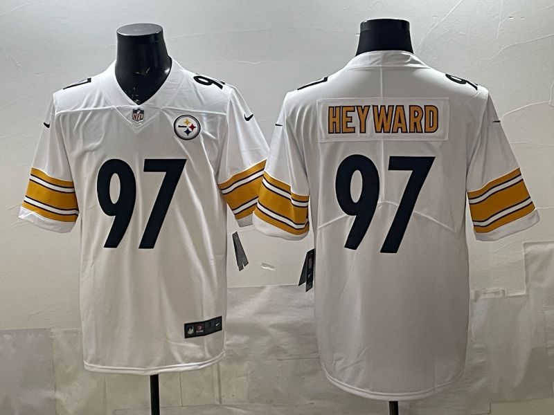 Men 2026 Pittsburgh Steelers #97 Heyward White 2th generations Nike Limited NFL Jersey style 04->detroit tigers->MLB Jersey